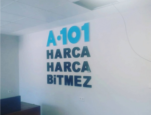 A101 Harca Harca Bitmez Duvar Üzeri Kabartma Harf