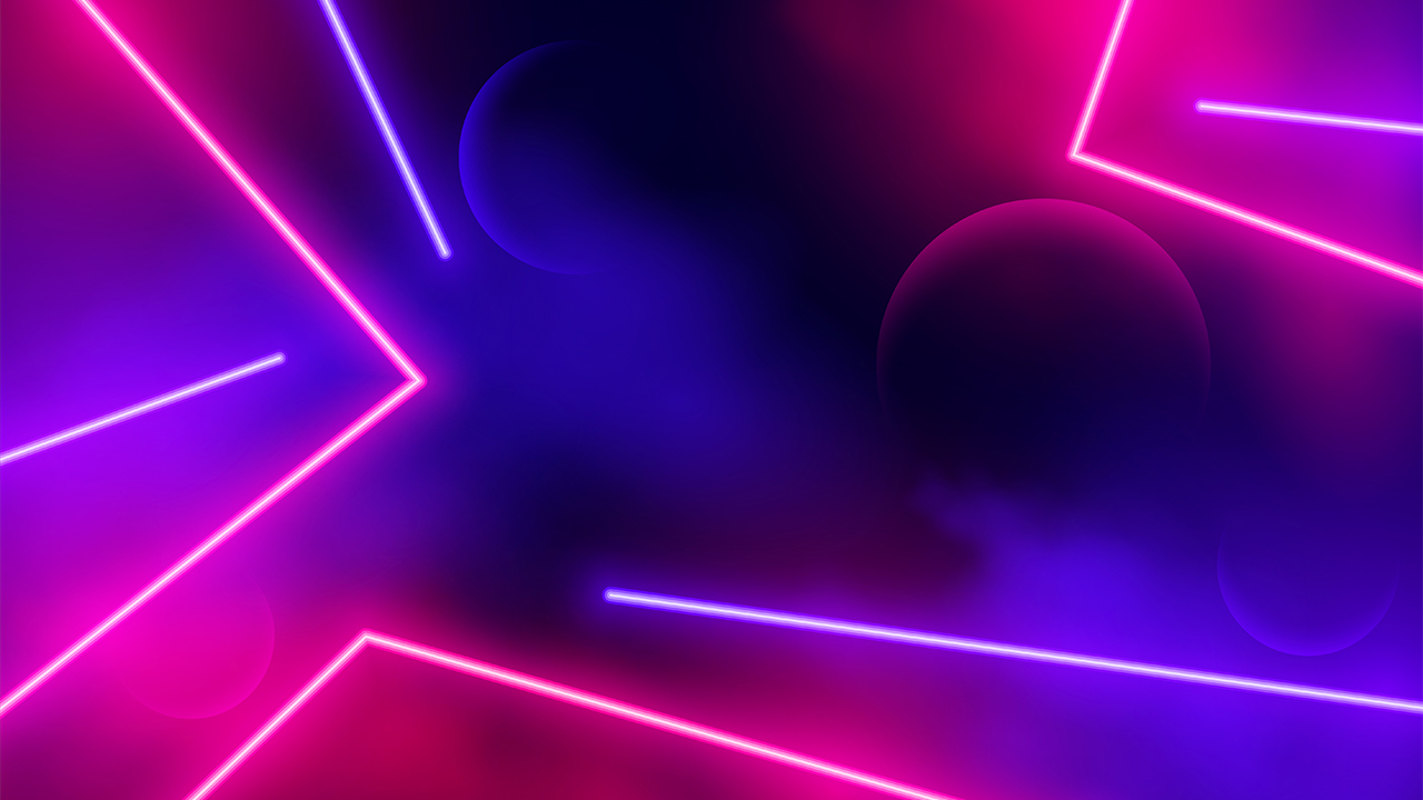 glowing neon light lines with smoke effect